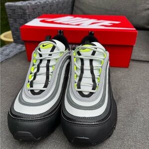 Nike Air Max 97 Sneakers - Gray, Black & Neon Yellow